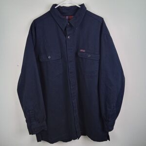 Vintage Chaps Ralph Lauren Lined Chore Navy Blue Jacket Size Large Barn Coat 90s